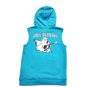 True Religion Kids Sleeveless‎ Pullover Hoodie, size 6 Teal